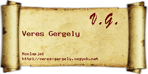 Veres Gergely névjegykártya